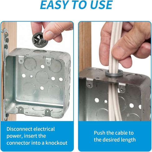 Dicio knockout cable connector 700 PCs push-in connector hole bushing connector snap in, knockout cable connector 3/8 in. non metallic cable clamp hole bushing for junction box in Kuwait