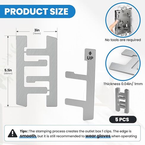 5 Pcs Switch Box Straps on Electrical Outlet Repair | Switch Box Support F Clips for Use with Boxes with Plaster Ears | for Loose Outlet Fix in Saudi Arabia