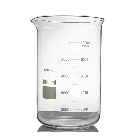 10000mL Glass Beaker 10L Large Low Form Spout Mouth Lab Chemistry Glassware Made from Borosilicate Glass3.3 in Kuwait