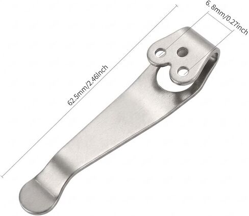 2-pack Titanium Deep Carry Pocket Clip Compatible with Spyderco Para 3 & Paramilitary 2 Knives - Custom Stone Wash Finish with 6 Screws in Kuwait