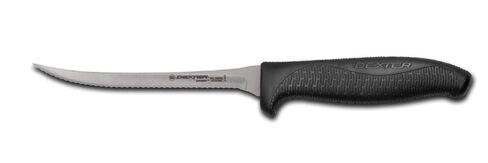 سكين Dexter-Russell 24303B SofGrip، حافة صدفية 5.5 بوصة، شفرة ضيقة، فولاذ عالي الكربون، مقبض مطاطي غير قابل للانزلاق، أسود، مقبض تصميم مريح، صنع في الولايات المتحدة الأمريكية in Kuwait