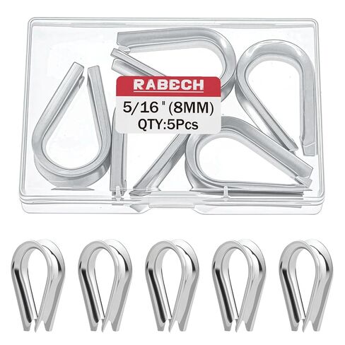 M8 5/16 Inch Wire Rope Thimble 5/16" Stainless Steel Thimbles for Wire Rope Cable Thimble Rigging (Pack of 5Pcs) in Kuwait