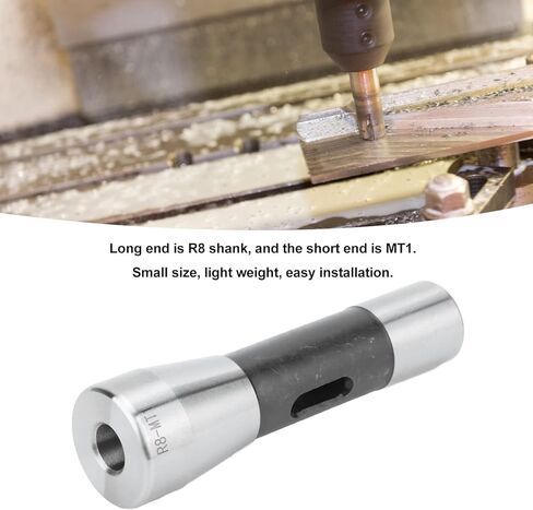 Morse Taper Drill Sleeve, R8 to MT1 Reducing Spindle Adapter Alloy Steel for R8 Shank and for MT1 Shank in Kuwait