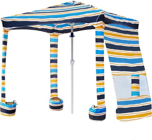 AMMSUN Beach Cabana, 6.2'×6.2' Beach Canopy, Easy Set up and Take Down, Cool Cabana Beach Tent with Sand Pockets, Instant Sun Shelter with Privacy Sunwall, Turquoise in Saudi Arabia