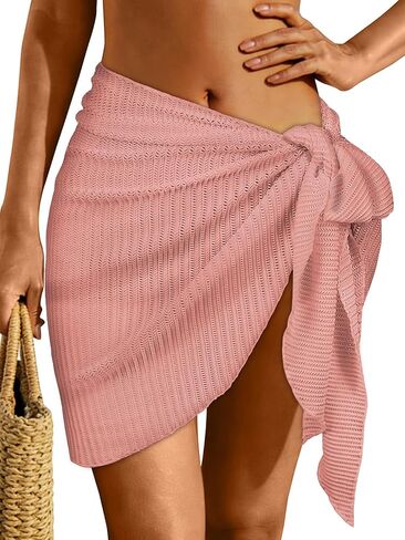CHICGAL Sarong يلتف للنساء ملابس السباحة الشاطئ التستر محبوك بيكيني قصير ثوب السباحة لملابس السباحة 2026 in Kuwait