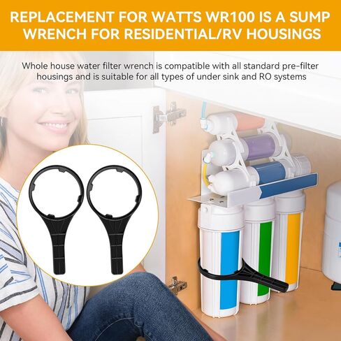استبدال مفتاح ربط فلتر المياه Magluv WR-100 لغطاء فلتر المياه Flow-Pur مناسب لأنظمة التناضح العكسي ومرشحات تحت الحوض، عبوتان in Kuwait