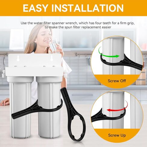 استبدال مفتاح ربط فلتر المياه Magluv WR-100 لغطاء فلتر المياه Flow-Pur مناسب لأنظمة التناضح العكسي ومرشحات تحت الحوض، عبوتان in Kuwait