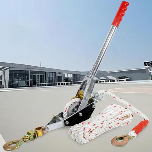 Hilitand Heavy Duty Manual Ratchet Rope Puller, Ratchet Power Puller Tool, 1.5 Ton 3307 lbs Load Capacity, Steel Cable and Dual Locking Hooks for Lifting Pulling Towing (HilitandaZmgZas-11) in Saudi Arabia