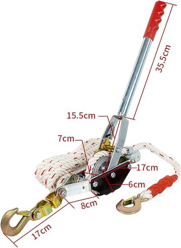 Hilitand Heavy Duty Manual Ratchet Rope Puller, Ratchet Power Puller Tool, 1.5 Ton 3307 lbs Load Capacity, Steel Cable and Dual Locking Hooks for Lifting Pulling Towing (HilitandaZmgZas-11) in Saudi Arabia