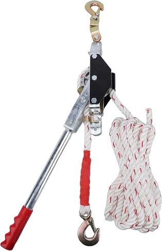 Hilitand Heavy Duty Manual Ratchet Rope Puller, Ratchet Power Puller Tool, 1.5 Ton 3307 lbs Load Capacity, Steel Cable and Dual Locking Hooks for Lifting Pulling Towing (HilitandaZmgZas-11) in Saudi Arabia