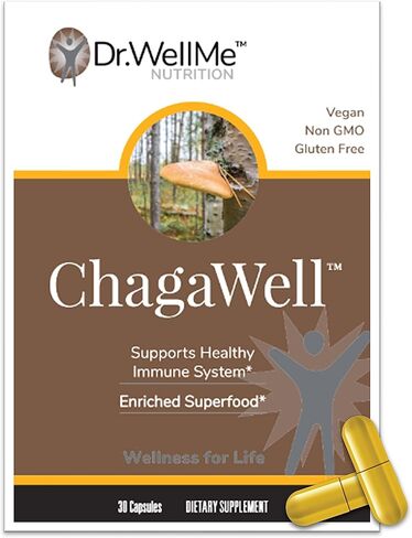 ChagaWell 500mg Chaga Mushroom Capsules - Focus, Mental Clarity, Immune Booster for Men and Women, Non-GMO & Gluten Free Supplement (60 Capsules) in Kuwait