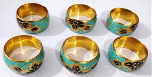 Set of 12 Round Metal Napkin Rings – 1.5 Inch Elegant Design, Lightweight Handmade Napkin Holders for Wedding, Holiday, Thanksgiving, Formal Home Kitchen Dining Everyday Table Decor in Kuwait