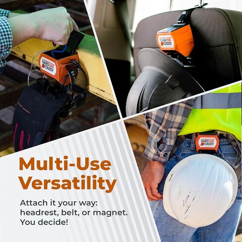 Hard Hat Caddy, All in One PPE Organizer with Magnetic Backing, Belt Clip, & Hook, Compatible with Safety Gear Brands in Saudi Arabia
