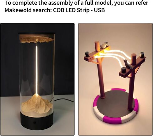 ملحقات الطابعة ثلاثية الأبعاد شريط ضوء COB LED من السيليكون مقاس 300 مم مع لوحة واجهة PCB: يتضمن فقط الجزء القياسي المتوافق مع X1/X1C/P1S/P1P/A1 Mini Makeworld DIY نموذج طباعة مصباح مخصص in Kuwait