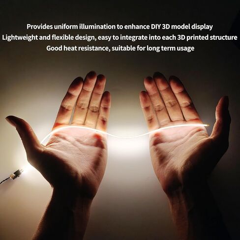 ملحقات الطابعة ثلاثية الأبعاد شريط ضوء COB LED من السيليكون مقاس 300 مم مع لوحة واجهة PCB: يتضمن فقط الجزء القياسي المتوافق مع X1/X1C/P1S/P1P/A1 Mini Makeworld DIY نموذج طباعة مصباح مخصص in Kuwait