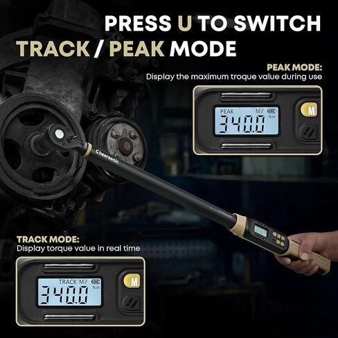 Digital Torque Wrench 1/2 Drive, 12.5-250.7 ft·lb (17-340N.m) ±1% Accuracy Electronic Torque Wrench with Buzzer and LED Heavy Duty Torque Wrench Set with Socket for Car Repair Trucks large machinery in Kuwait
