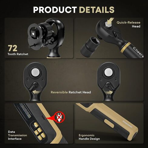 Digital Torque Wrench 1/2 Drive, 12.5-250.7 ft·lb (17-340N.m) ±1% Accuracy Electronic Torque Wrench with Buzzer and LED Heavy Duty Torque Wrench Set with Socket for Car Repair Trucks large machinery in Kuwait