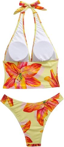 Floerns Women's Halter Bikini Sets Floral Swimsuit Summer 2 Piece Bathing Suit in Saudi Arabia