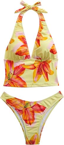 Floerns Women's Halter Bikini Sets Floral Swimsuit Summer 2 Piece Bathing Suit in Saudi Arabia