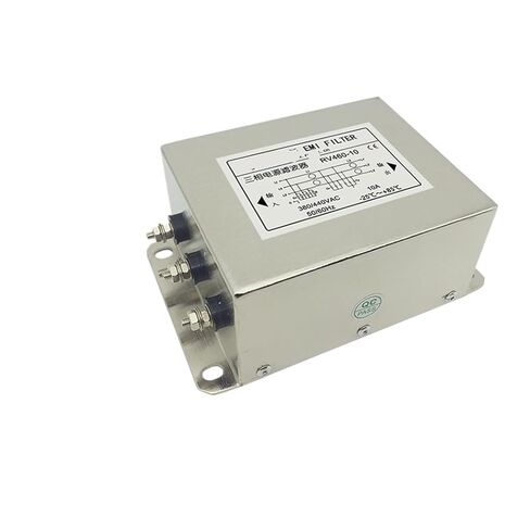 RV460-10A مضاد للتدخل 380 فولت تيار متردد ثلاث مراحل ثلاثة أسلاك مزدوجة القسم تنقية مرشح التيار الكهربائي in Kuwait