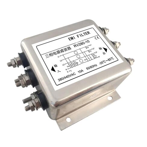 RV280-10A-20A AC Three-Phase Four-Wire EMC Low-Pass EMl Power Filter 380V440v(10A RV280-10) in Kuwait