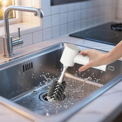 Electric Spin Scrubber - Cordless Handheld Cleaning Brush with 2 Speeds & 4 Brush Heads, Rechargeable 1500mAh Battery for Kitchen Sink, Bathroom Tile, Stovetop, Glass, Car Detailing in Kuwait