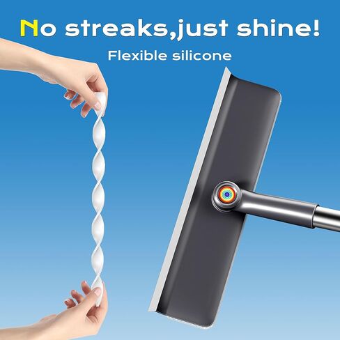 Window Squeegee for Home, Window Cleaner Tool with Extension Pole, Squeegee for Window Cleaning with 3 Microfiber Cloths and Screen Brush, Window Cleaning Kit for Car Windshield, Shower Glass Doors in Kuwait