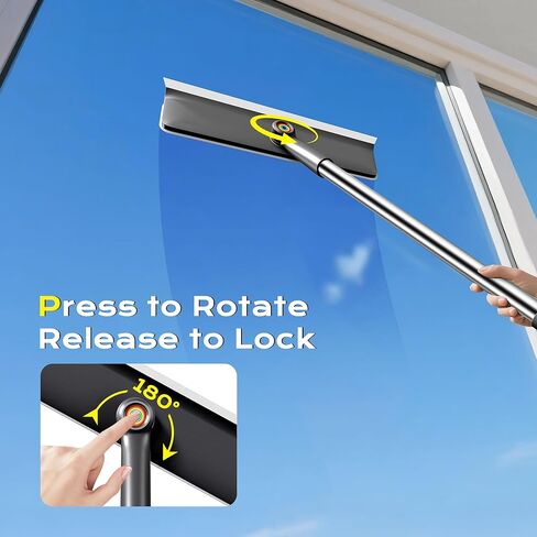 Window Squeegee for Home, Window Cleaner Tool with Extension Pole, Squeegee for Window Cleaning with 3 Microfiber Cloths and Screen Brush, Window Cleaning Kit for Car Windshield, Shower Glass Doors in Kuwait