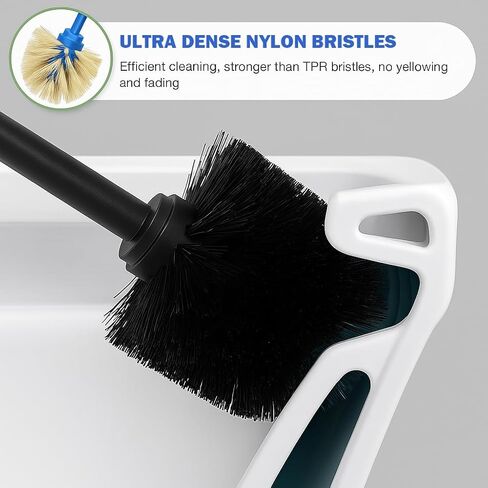 Toilet Brush and Holder Set: 304 Stainless Steel Brushed Gold Toilet Bowl Brush and Holder with Removable Inner Bowl and Splash Protection, Heavy Duty Long Handle Bathroom Cleaning Tool in Kuwait