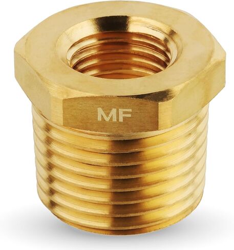MAACFLOW نحاس 1/2 بوصة ذكر NPT إلى 1/4 بوصة أنثى NPT محول مخفض جلبة سداسية (خيط OD 0.81 بوصة - ID 0.44 بوصة) (عبوة من 1) in Kuwait