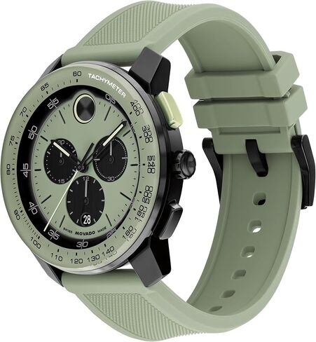 Movado Bold Men's Watch - Swiss Quartz Chronograph, Silicone Strap,Tachymeter Bezel - Modern, Sporty Luxury Fashion Timepiece for Him - 43.5mm in Saudi Arabia