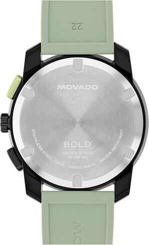 Movado Bold Men's Watch - Swiss Quartz Chronograph, Silicone Strap,Tachymeter Bezel - Modern, Sporty Luxury Fashion Timepiece for Him - 43.5mm in Saudi Arabia
