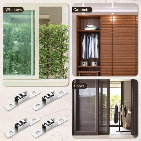 12 Pack 3/8 inch Push-Pull Sliding Window Roller Metal Wheels, Sliding Door Axles Window Pulley Universal Windows Pulley Single Rollers Wheel for Cabinets, Doors, and Other DIY Work in Kuwait