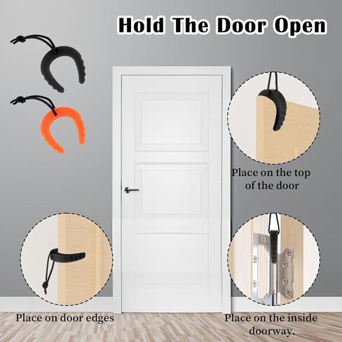 Rubber Door Stopper Wedge, 4 Pcs First Responder Door Stops Doors Pinch Guard Stops Doors Jam for Law Enforcement Police Emergency Medical Services Gear Firefighter Tools (Black & Orange) in Kuwait