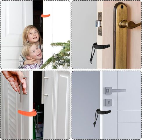 Rubber Door Stopper Wedge, 4 Pcs First Responder Door Stops Doors Pinch Guard Stops Doors Jam for Law Enforcement Police Emergency Medical Services Gear Firefighter Tools (Black & Orange) in Kuwait