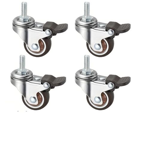 Stem Caster Wheels Furniture Castor Screw Rod Swivel Cartwheels 1/1.25/1.5/2 Inch 1Pcs(4 Brake,1.25 inch) in Kuwait