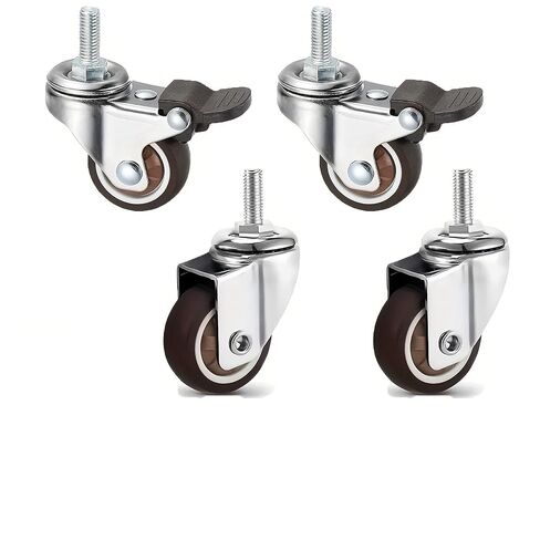 Stem Caster Wheels Furniture Castor Screw Rod Swivel Cartwheels 1/1.25/1.5/2 Inch 1Pcs(4 Brake,1.25 inch) in Kuwait