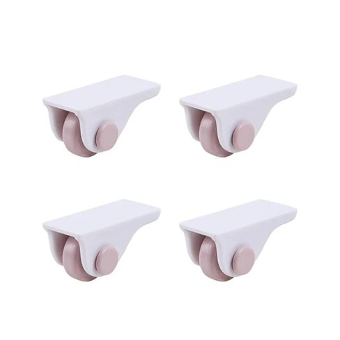 Storage Box Roller Wheels Directional Pulley Self-Adhesive Bottom Caster 4/8Pcs(8pcs Pink) in Kuwait
