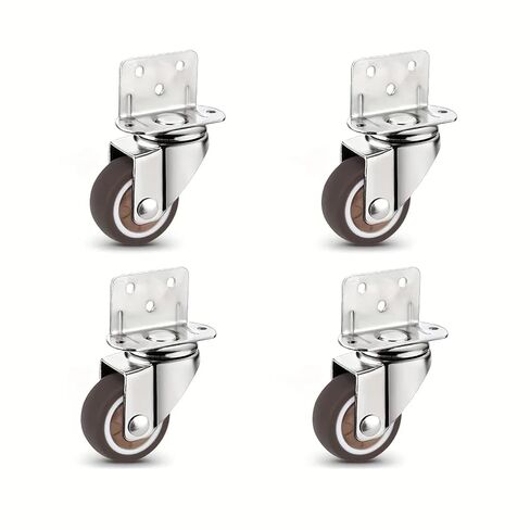 1.25 Inch L-Shaped Side Caster Wheels Small Rubber Castors Swivel 4Pcs in Saudi Arabia