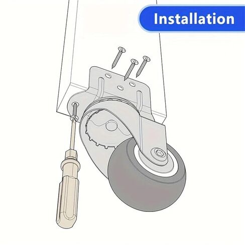 1.25 Inch L-Shaped Side Caster Wheels Small Rubber Castors Swivel 4Pcs in Saudi Arabia