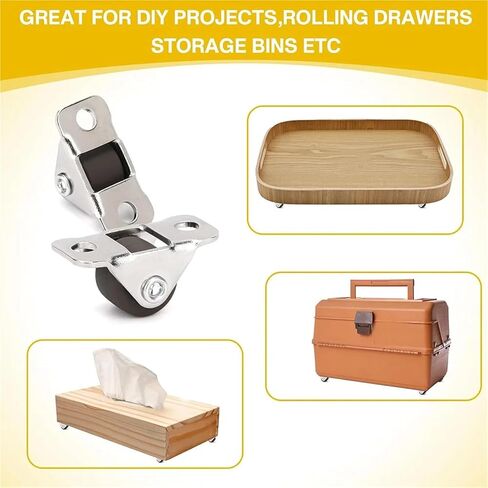 1 Inch Small Furniture Caster Wheels Low Profile Rubber Rolling Castor Wheel Rigid Silent 4Pcs in Saudi Arabia