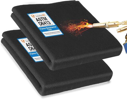 WISSCOOL 2pack 10mm سميكة 12x12 بوصة بطانية لحام مقاومة للحريق، 10mm سميكة لحام حصيرة مقاومة للحريق الكربون ورأى القماش لهب النسيج وسادة حامية لحام حفرة النار المدخن in Kuwait