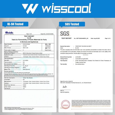 WISSCOOL 2pack 10mm سميكة 12x12 بوصة بطانية لحام مقاومة للحريق، 10mm سميكة لحام حصيرة مقاومة للحريق الكربون ورأى القماش لهب النسيج وسادة حامية لحام حفرة النار المدخن in Kuwait