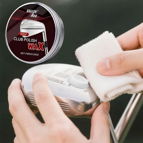 Golf Club Polish Kit & Golf Club Head and Groove Cleaner Kit - Removes Rust, Oxidation & Dirt - 3.53 oz Non-Abrasive Long Lasting Metal Polishing Paste for Aluminum, Chrome & Steel, with Sponge Pad in Kuwait