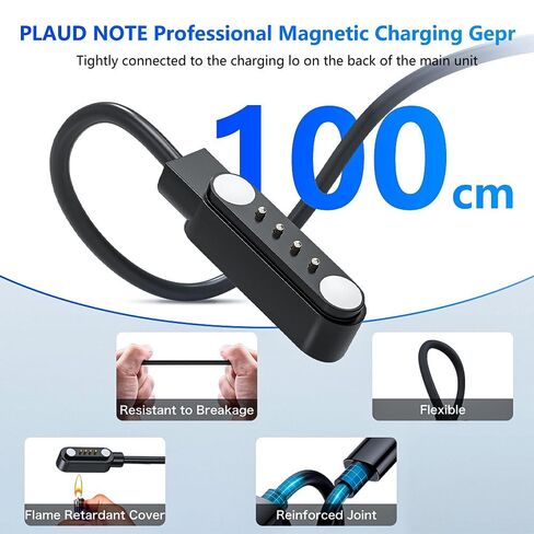 2 حزمة شاحن كابل متوافق مع Phulaud Note 3.3ft 4 PIN استبدال كابل شحن USB المغناطيسي لملاحظة Plaud الملاحظة يتضمن روابط الكابلات قابلة لإعادة الاستخدام و USB type-C محول in Kuwait
