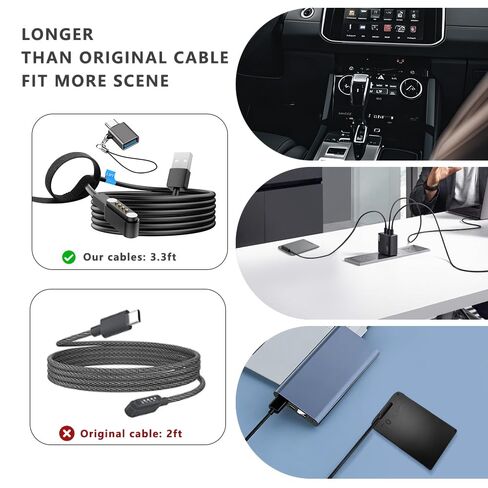 2 حزمة شاحن كابل متوافق مع Phulaud Note 3.3ft 4 PIN استبدال كابل شحن USB المغناطيسي لملاحظة Plaud الملاحظة يتضمن روابط الكابلات قابلة لإعادة الاستخدام و USB type-C محول in Kuwait