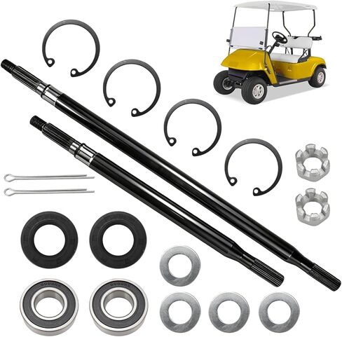 Golf Cart Rear Axle Shaft with Bearing Seal Kit Compatible With 1994-2013 EZGO TXTMedalist Electric Models,For E-Z-GO Driver Side and Passenger Side Splined Axle Shaft,OEM Replace#20377-G12, 20377-G11 in Kuwait
