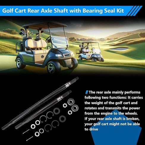 Golf Cart Rear Axle Shaft with Bearing Seal Kit Compatible With 1994-2013 EZGO TXTMedalist Electric Models,For E-Z-GO Driver Side and Passenger Side Splined Axle Shaft,OEM Replace#20377-G12, 20377-G11 in Kuwait