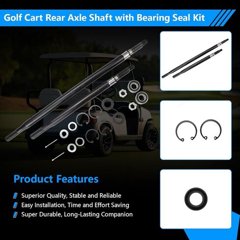 Golf Cart Rear Axle Shaft with Bearing Seal Kit Compatible With 1994-2013 EZGO TXTMedalist Electric Models,For E-Z-GO Driver Side and Passenger Side Splined Axle Shaft,OEM Replace#20377-G12, 20377-G11 in Kuwait