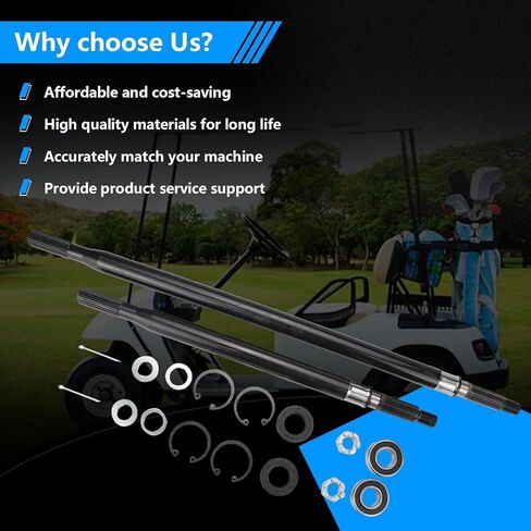 Golf Cart Rear Axle Shaft with Bearing Seal Kit Compatible With 1994-2013 EZGO TXTMedalist Electric Models,For E-Z-GO Driver Side and Passenger Side Splined Axle Shaft,OEM Replace#20377-G12, 20377-G11 in Kuwait